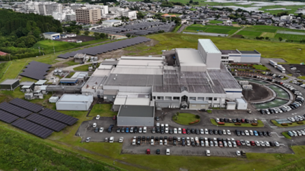 solar panel set up at Miyazaki Plant